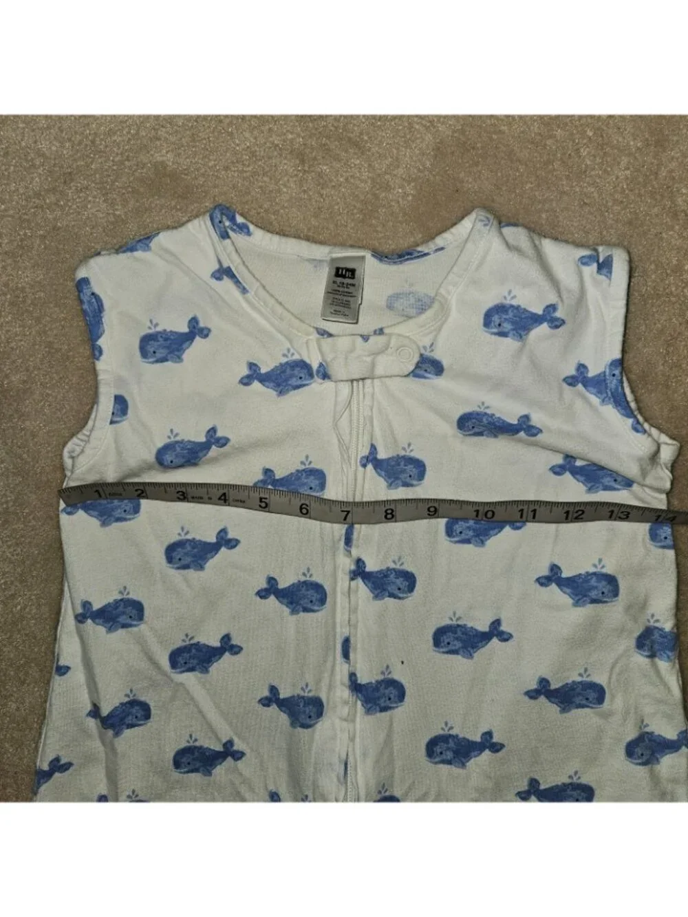 3 Baby Sleep Sack Lot Cotton XL 18-24 Months HB Hudson Baby Blue Whales Flowers